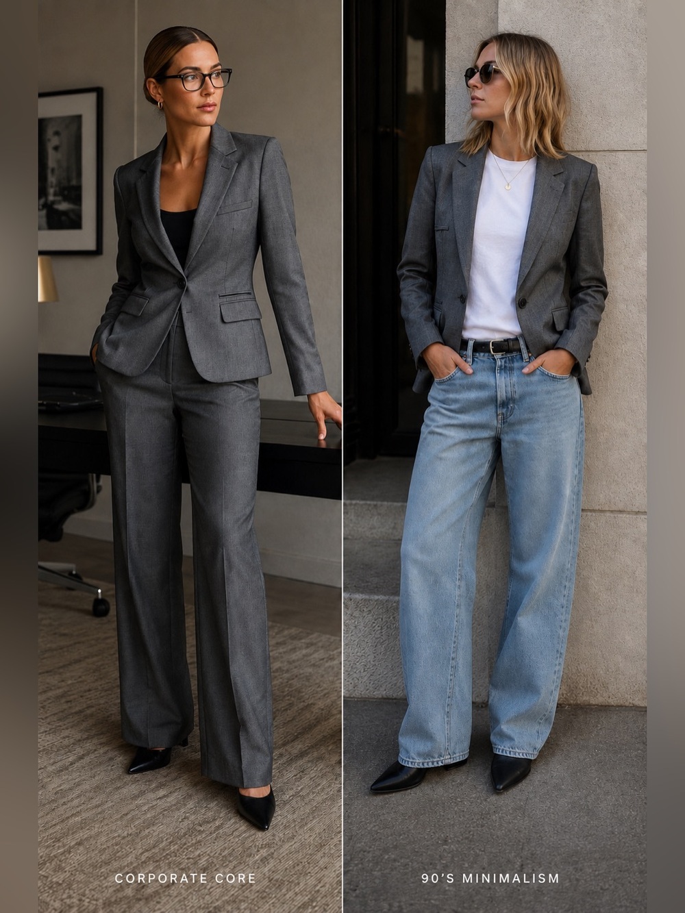 EXPRESS Studio Stretch Gray One Button Tailored Blazer Size 6 NWT 90s Minimalist